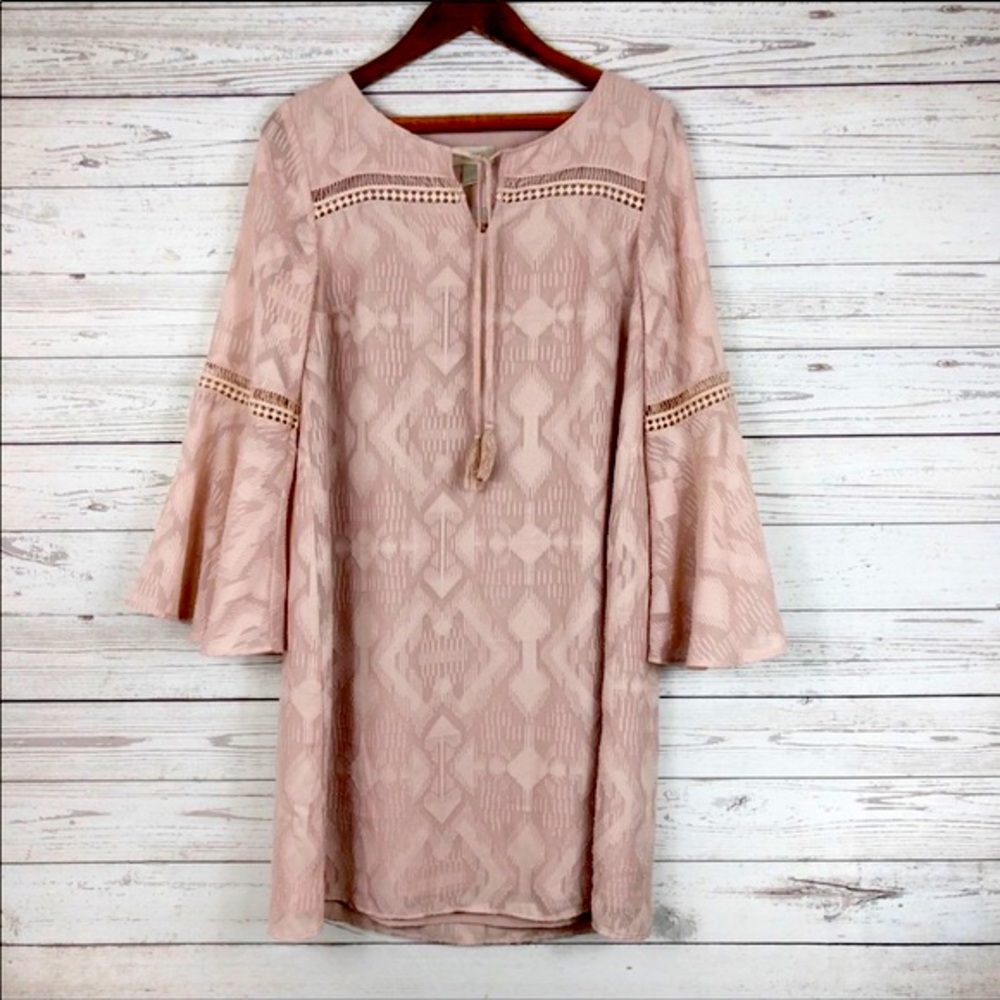 LOFT Light Pink Bohemian Midi Dress